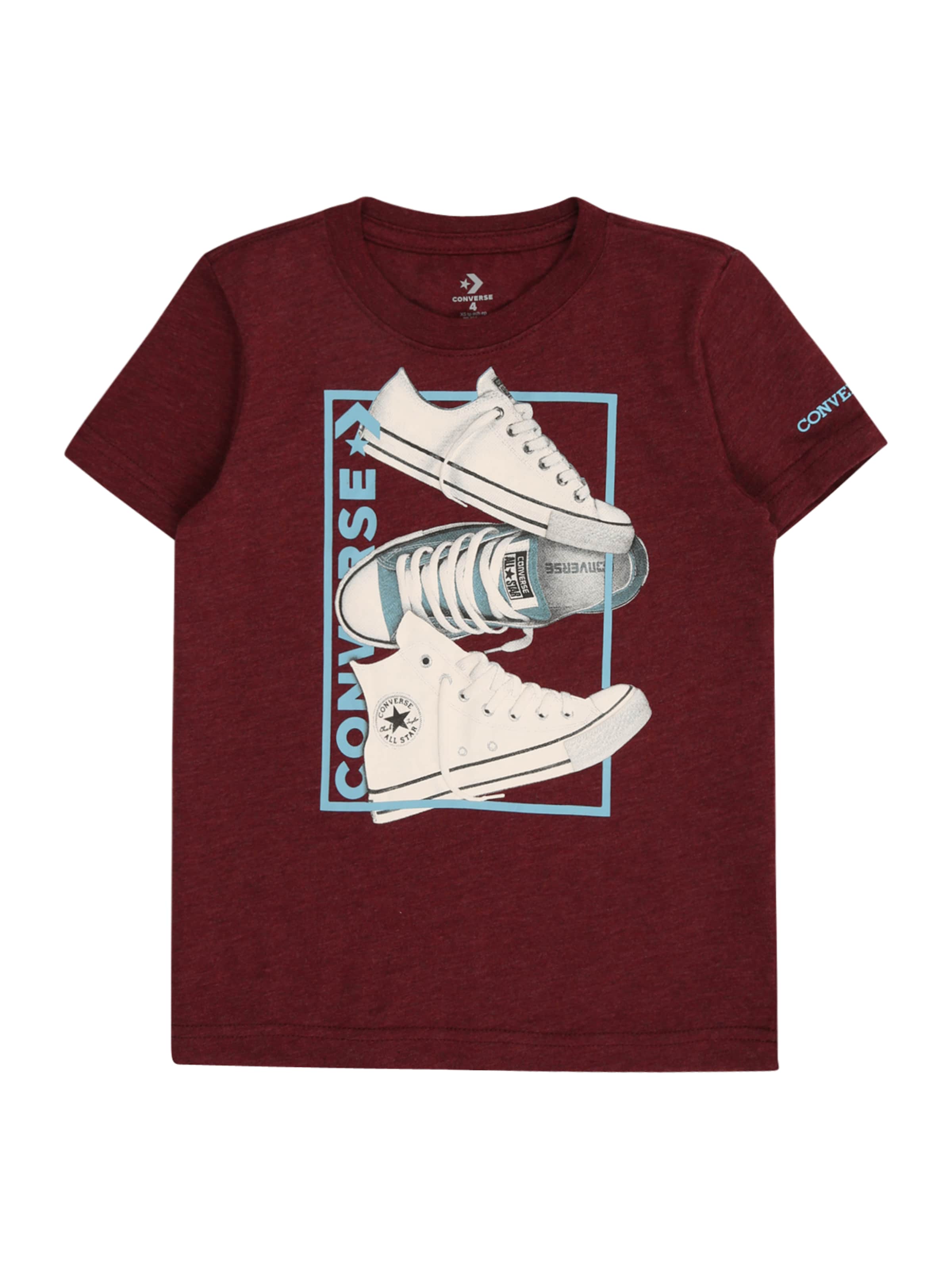 CONVERSE Тениска '3 SHOE' в червено: отпред