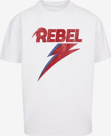 T-Shirt 'Distressed Rebel' F4NT4STIC en blanc : devant