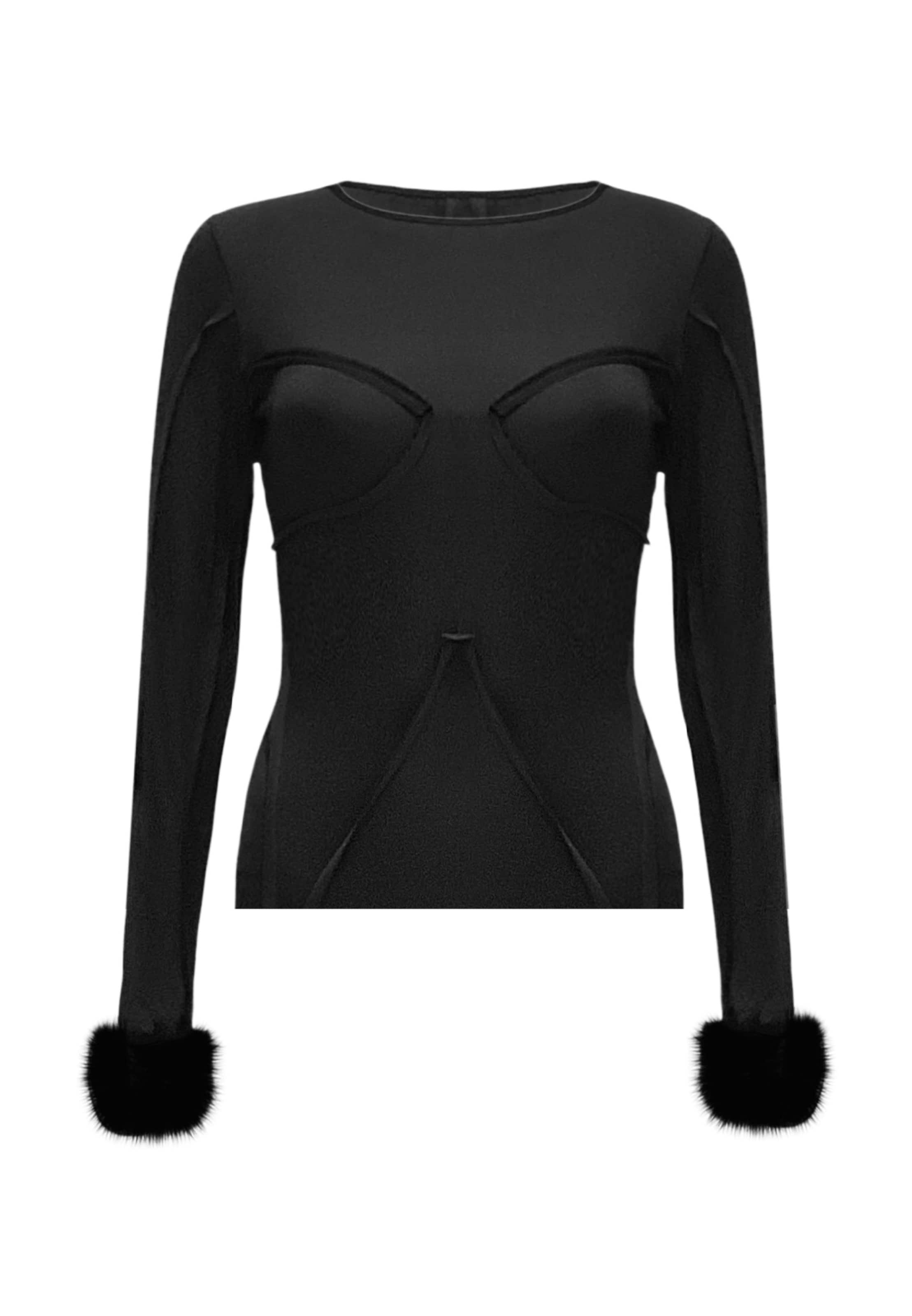 OW Collection Top 'Ciara' in Schwarz: Vorderseite