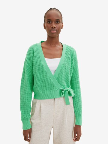 Cardigan TOM TAILOR DENIM en vert : devant