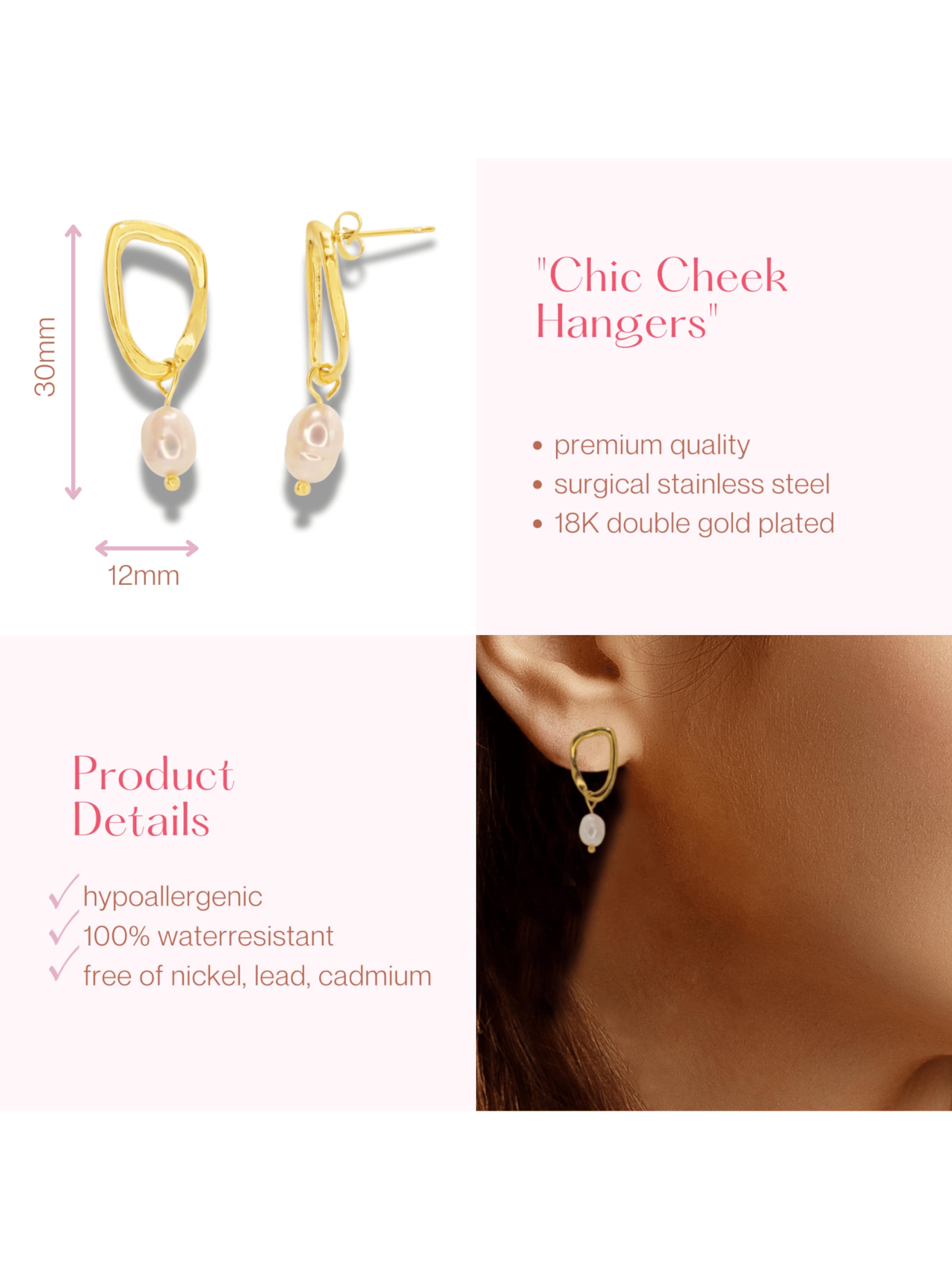 ARS-ARGENTI Earrings 'CHIC CHEEK HANGERS' in Gold