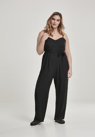 Urban Classics Jumpsuit ' Ladies Spaghetti Jumpsuit ' in Zwart: voorkant