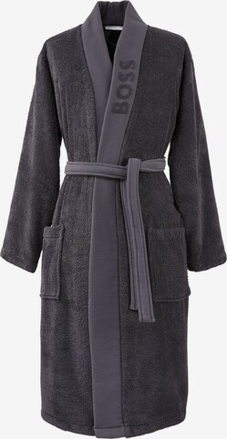 BOSS Long Bathrobe 'PLAIN' in Grey: front