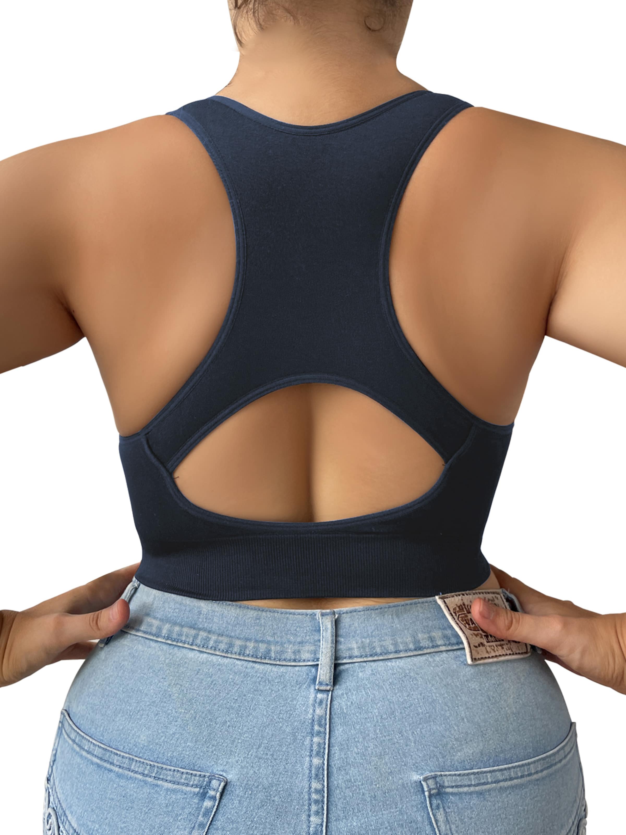 MEETWEE Push-up Sport bh 'Push-up Bralette Athletic Bras' in Blauw