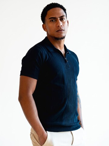 INSPR Shirt 'Lucian Zip' in Blue
