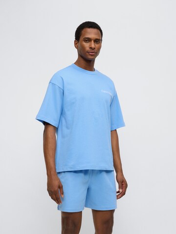 Calvin Klein Underwear - Pijama corto en azul: frente