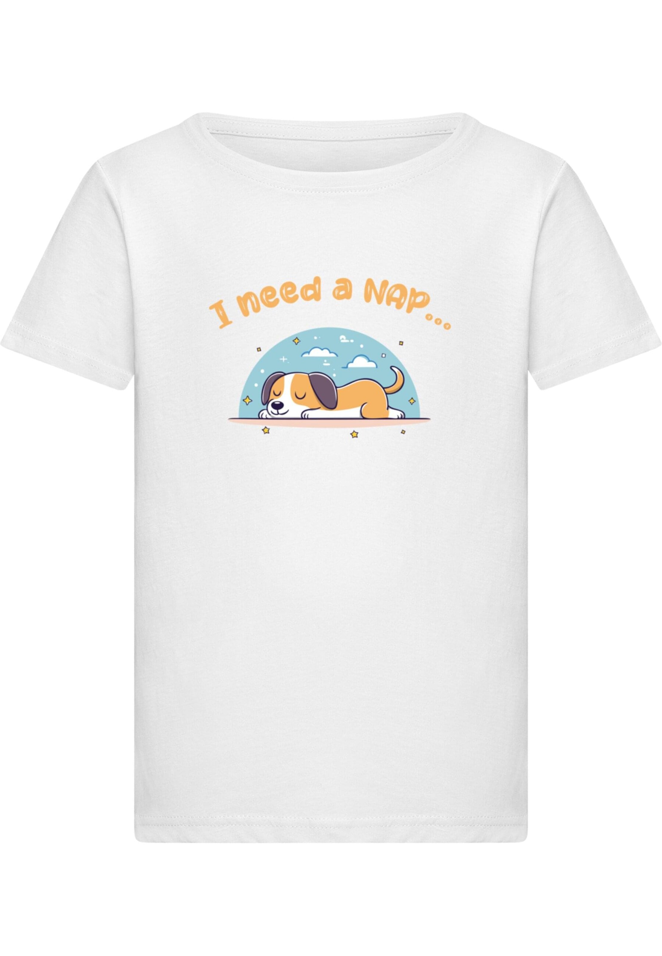 Merchcode Shirt 'Need Nap' in Wit: voorkant