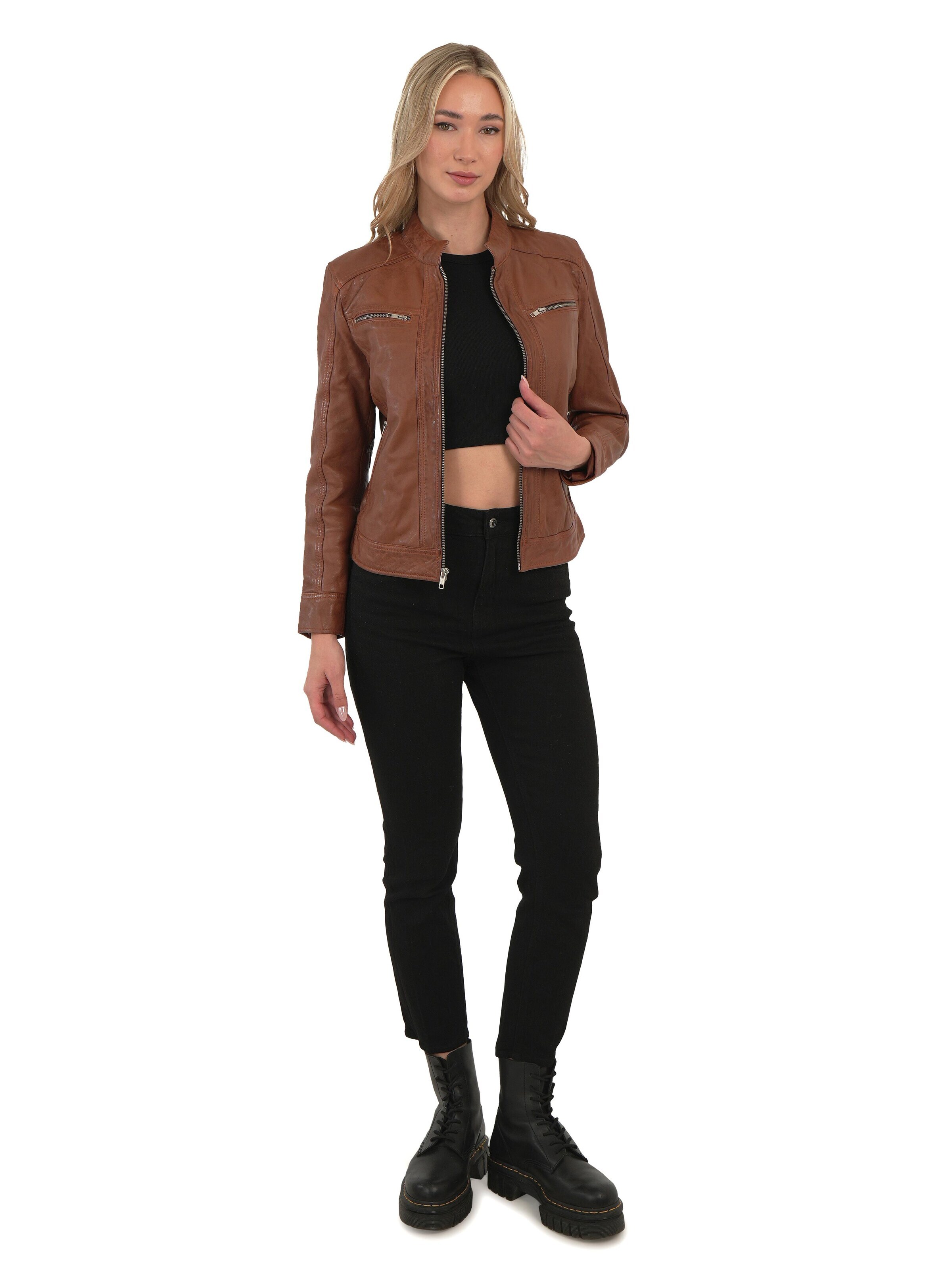 Chic and Clicks - Chaqueta de entretiempo 'Silhouette' en marrón