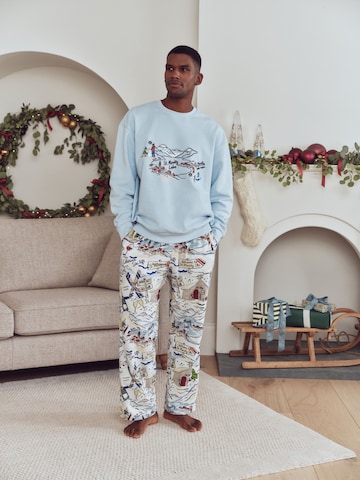 Next Pyjama lang in Blauw: voorkant