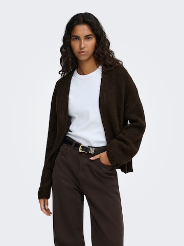 JDY Knit Cardigan 'JDYDINEA' in Brown: front