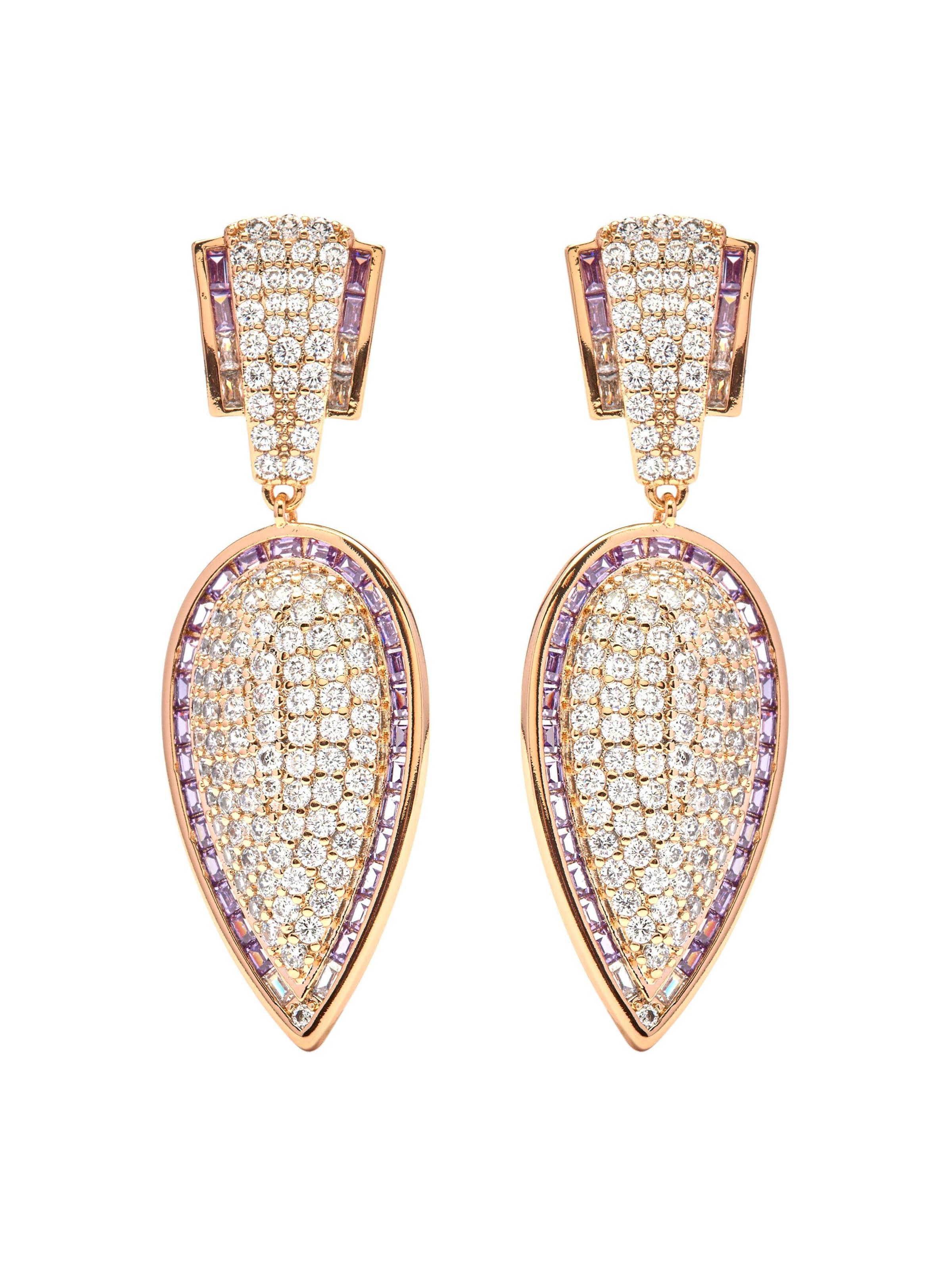 Luxenter Earrings 'Halek' in Purple: front