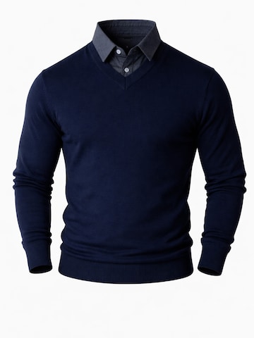 PANTONECLO Sweater 'Pantoneclo Men’s Mock Sweater' in Blue: front