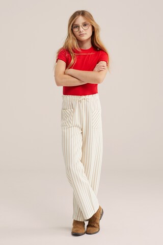 WE Fashion Wide leg Trousers in Beige