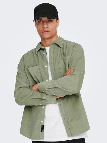 Coupe regular Chemise 'Alp' Only & Sons en vert