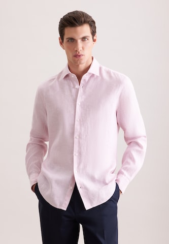 Fit confort Chemise 'SMART LINEN' SEIDENSTICKER en rose : devant