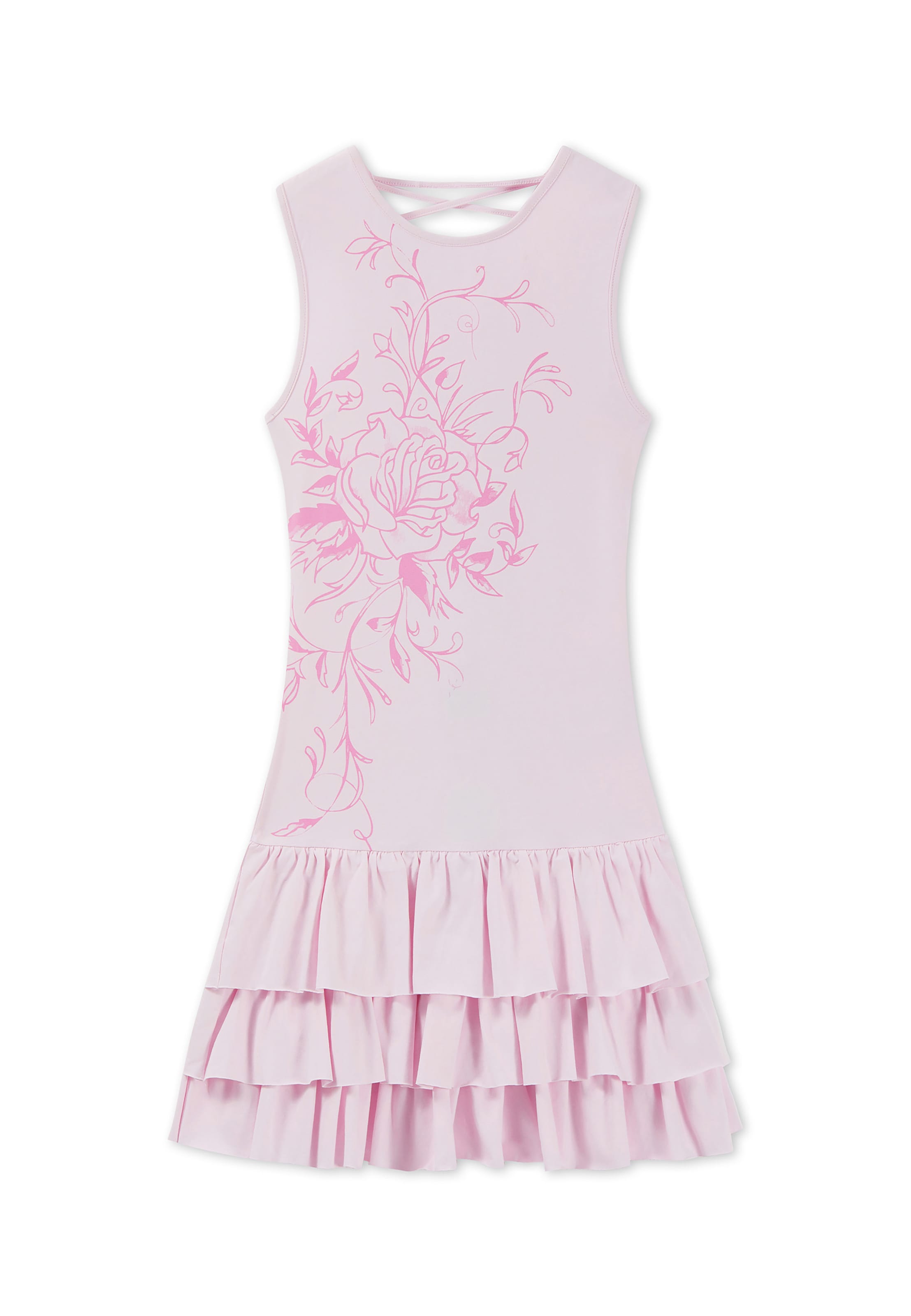 Ed Hardy Sommarklänning 'Climbing Rose' i rosa: framsida