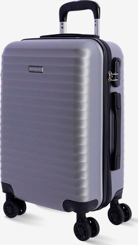 Don Algodon - Carrito 'DON ALGODON - Maletas de Viaje Cabina - Maleta 55x40x20 - Maletas de Viaje - Maleta de Cabina Resistente Ryannair - Trolley Equipaje para Avion con 4 Ruedas de 360º y candado' en plata: frente