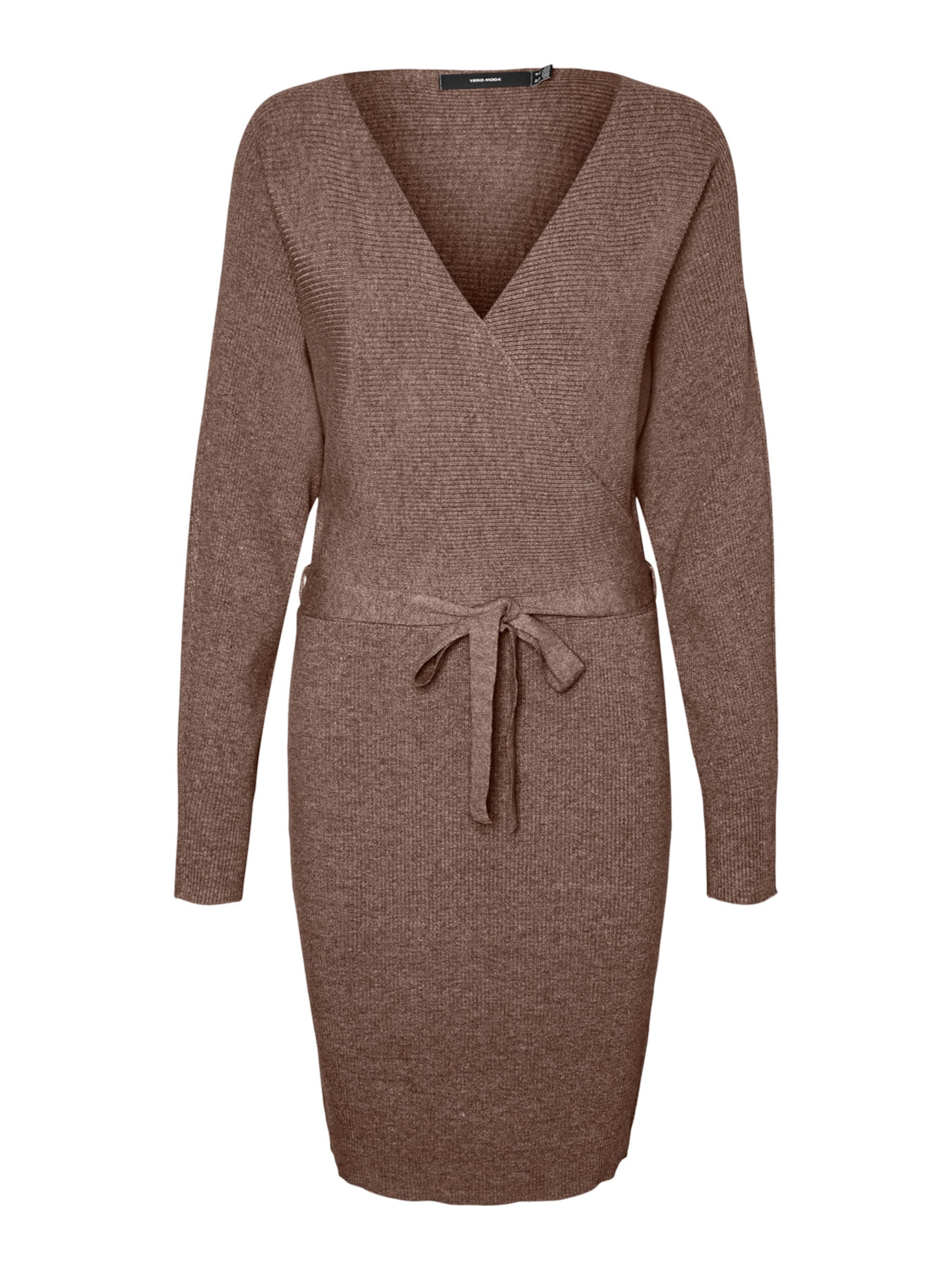 Robes en maille VERO MODA en marron : devant