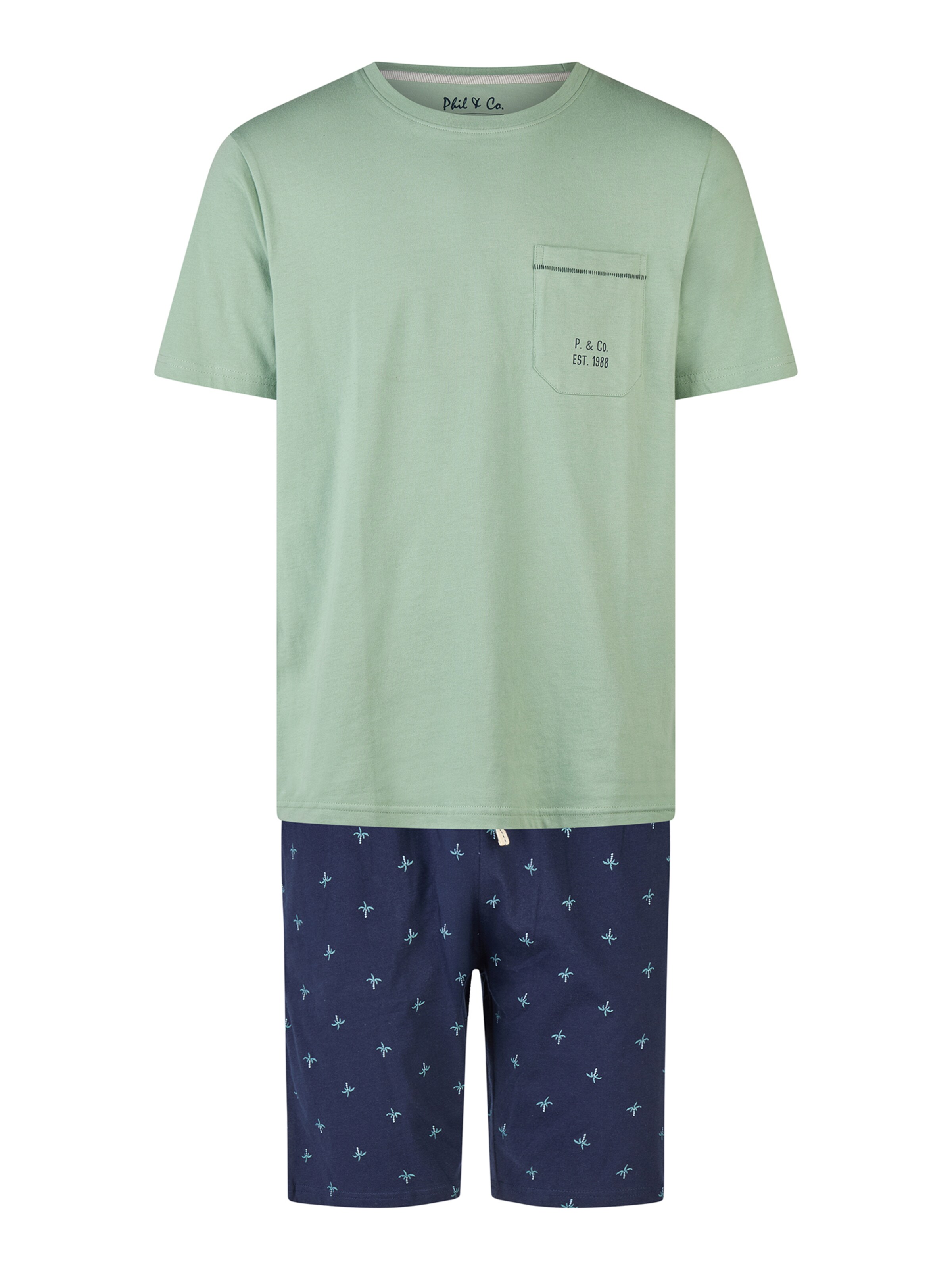 Pyjama court 'Lounge Dreams' Phil & Co. Berlin en bleu : devant