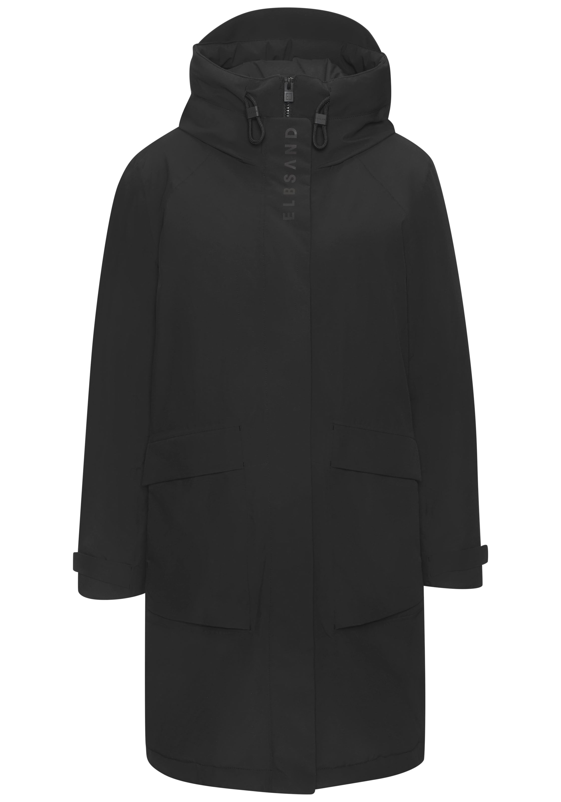 Elbsand Between-Seasons Parka in Black: front
