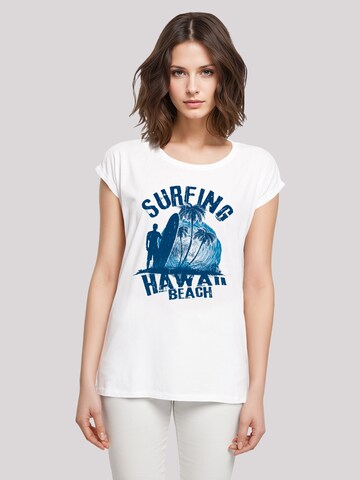 T-shirt 'Hawaii Surf Beach Summer' F4NT4STIC en blanc : devant