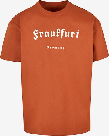 T-Shirt 'Frankfurt X' Merchcode en marron : devant