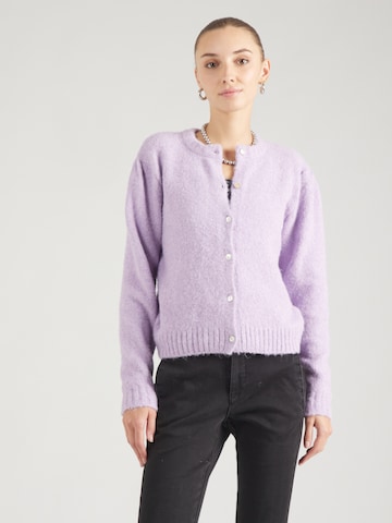 Monki Knit cardigan in Purple: front