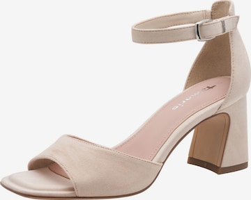 Tamaris - Sandalias con hebilla en beige: frente