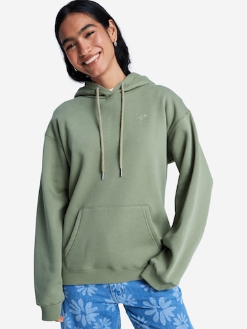 ROXY Sweatshirt 'Surf Stoked Brushed' in Green: front