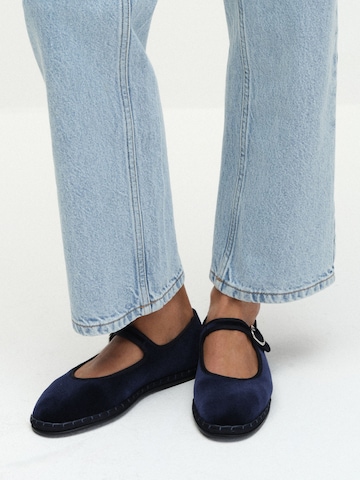 The Set Ballerina met riempjes 'Premium' in Blauw
