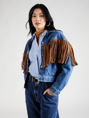 WRANGLER Tussenjas in Blauw: voorkant