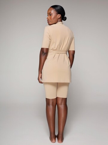 SIYA Swimwear High neck Badeanzug 'South – Semi Burkini/Modest' in Beige