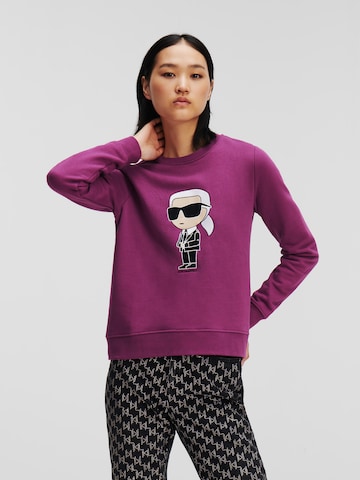 Sweat-shirt 'Ikonik' Karl Lagerfeld en violet : devant