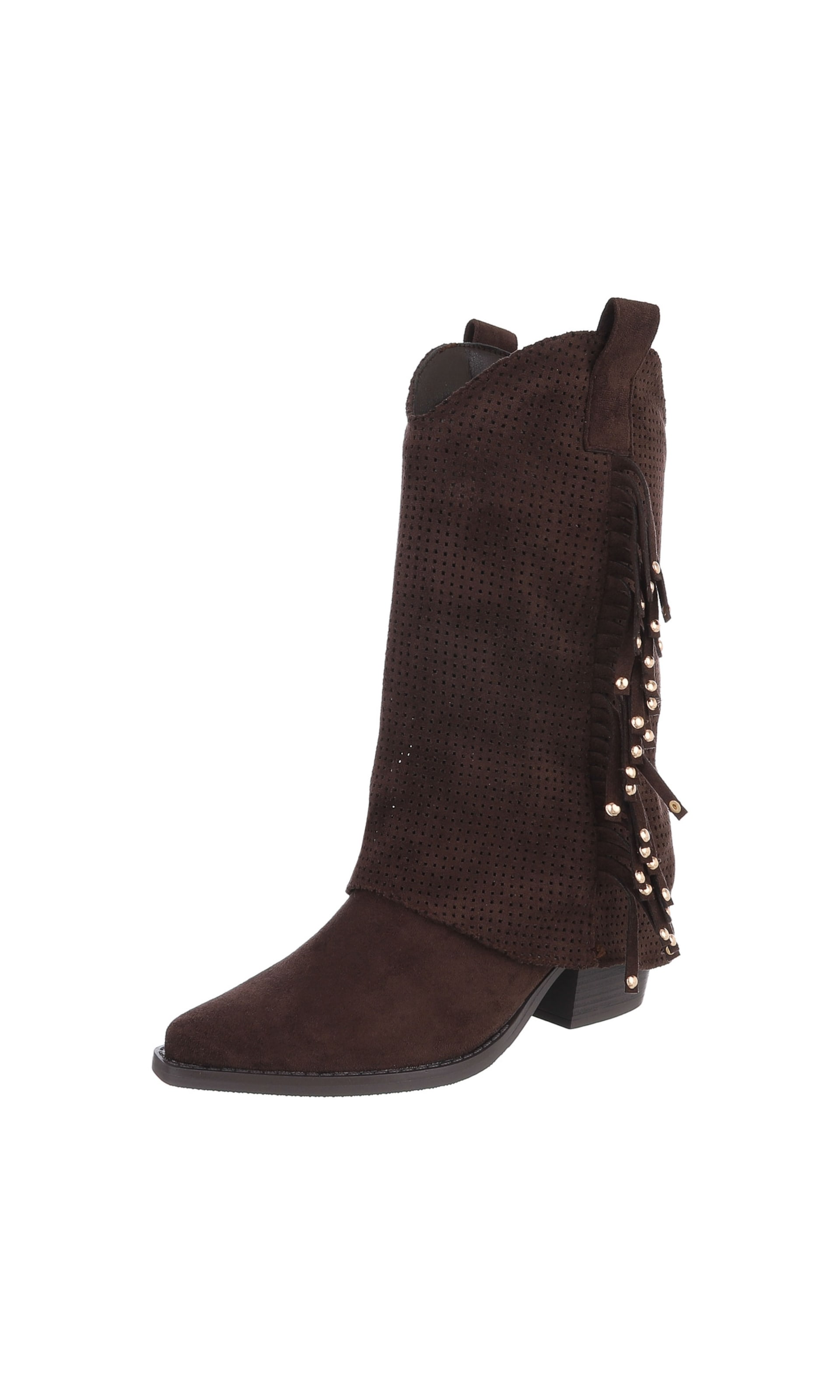 Ital-Design Cowboystiefel in Braun: Vorderseite