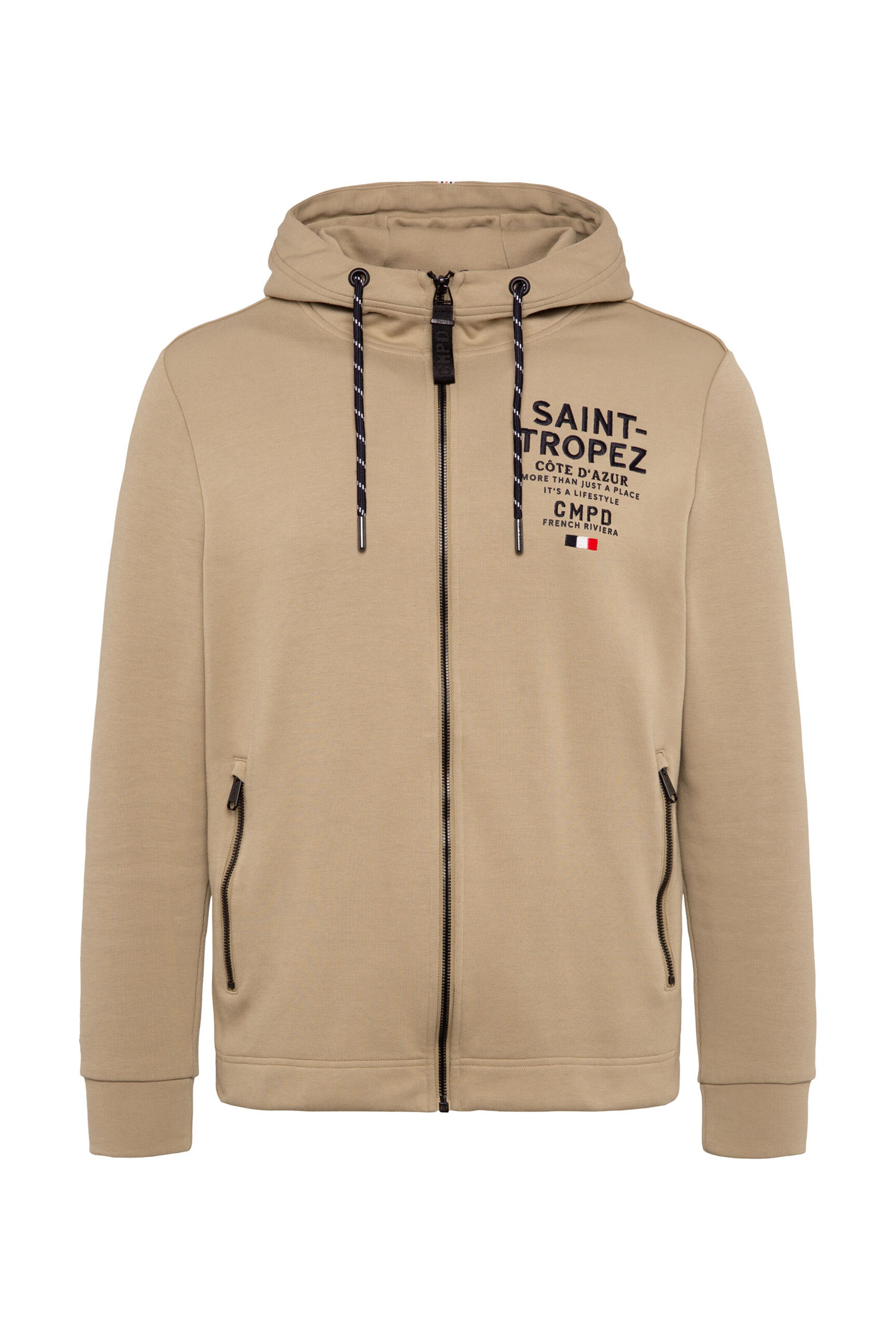 CMPD Zip-Up Hoodie in Brown: front