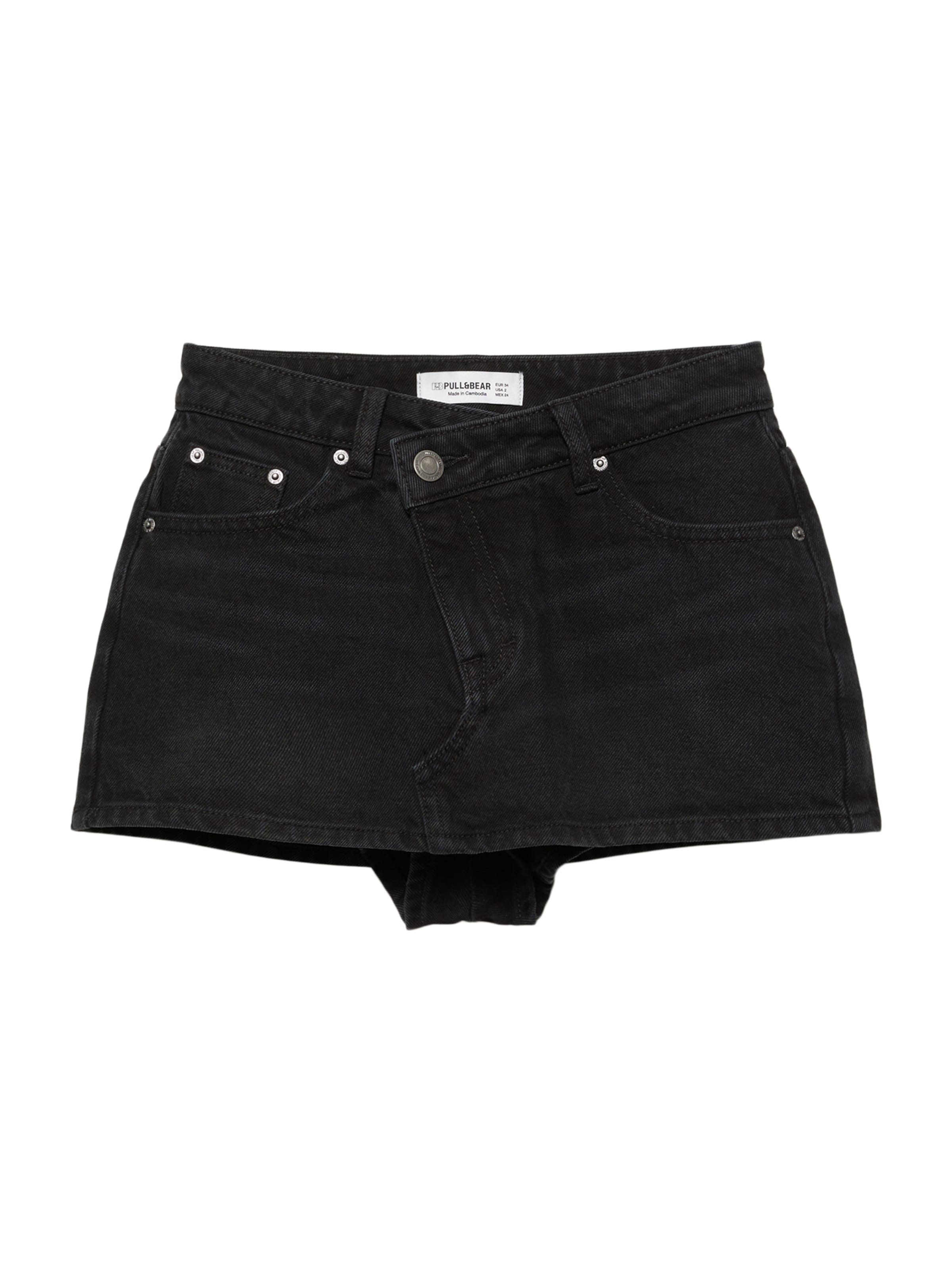 Pull&Bear Hosenrock in black denim, Produktansicht