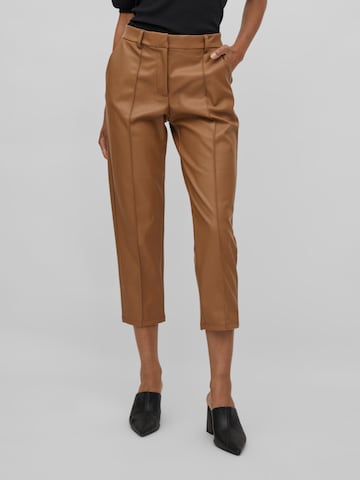 VILA Normalny krój Spodnie w kant 'Dagmar' w kolorze brązowy: przód