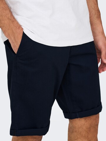 Only & Sons - Regular Calças chino 'Peter' em azul