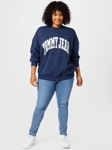 Tommy Jeans Curve Mikina – modrá