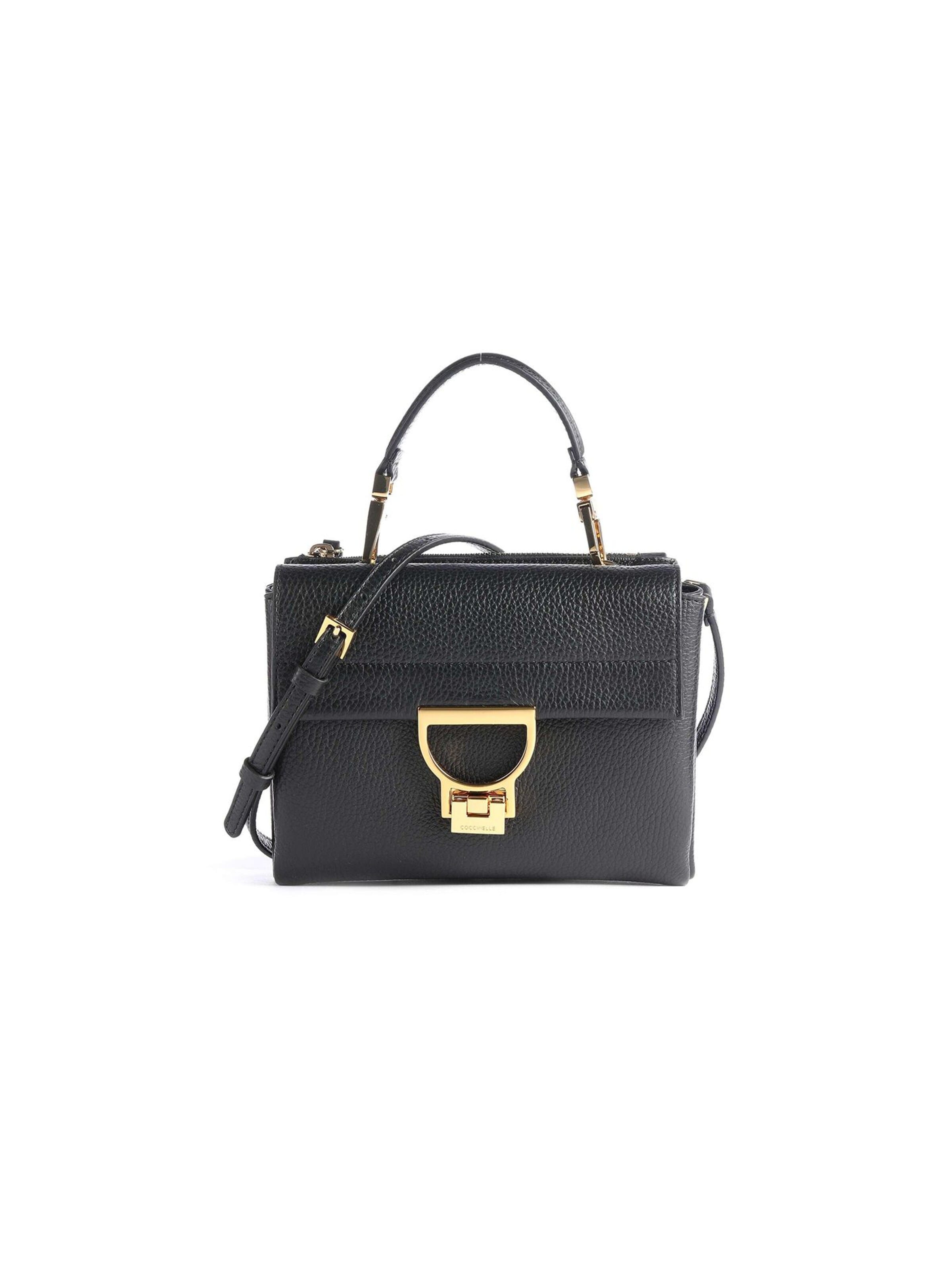 Coccinelle Schoudertas 'Arlettis Handbag Grained Leather' in Zwart: voorkant