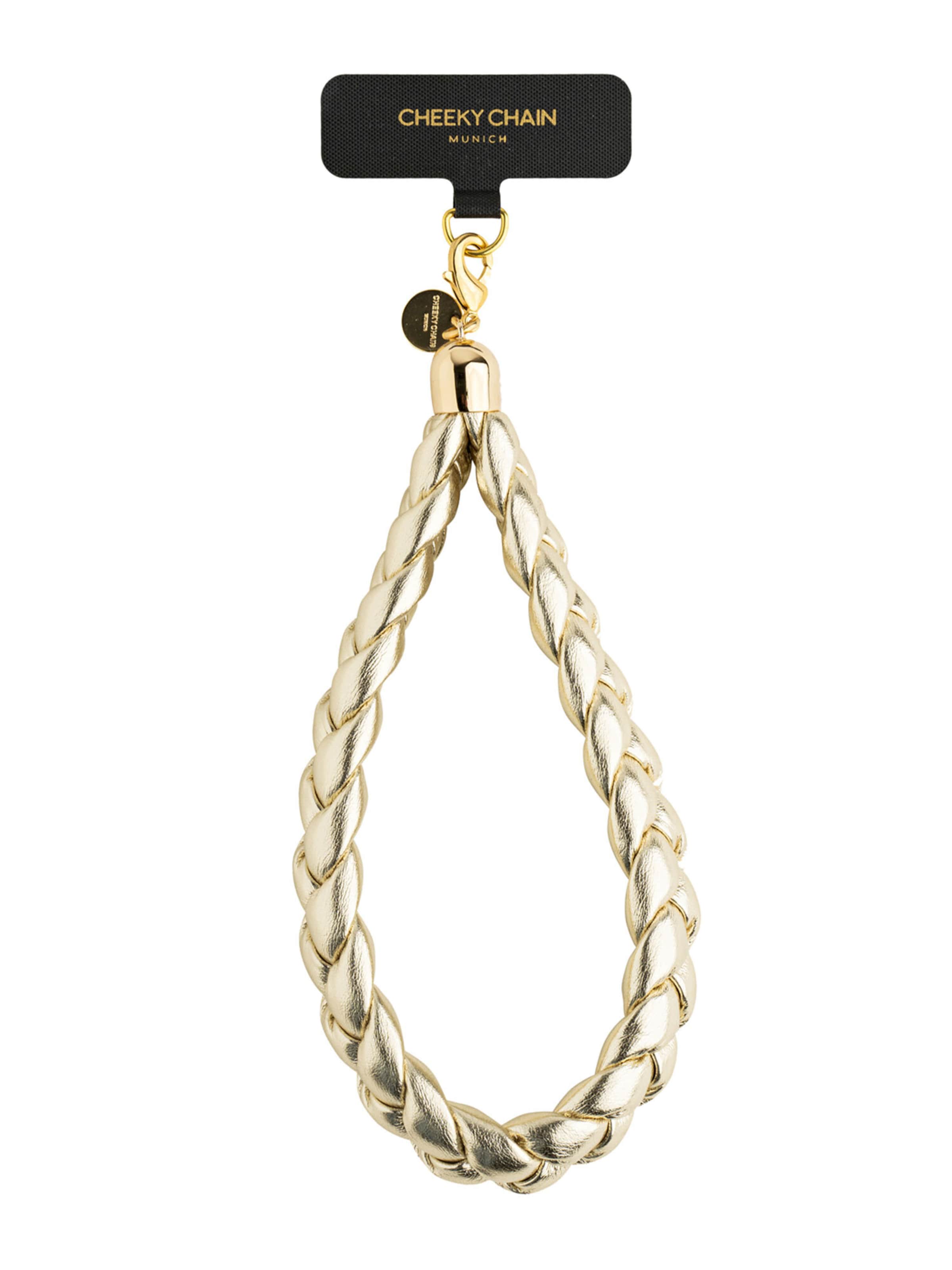 Protection pour smartphone 'Heidi' Cheeky Chain Munich en or : devant