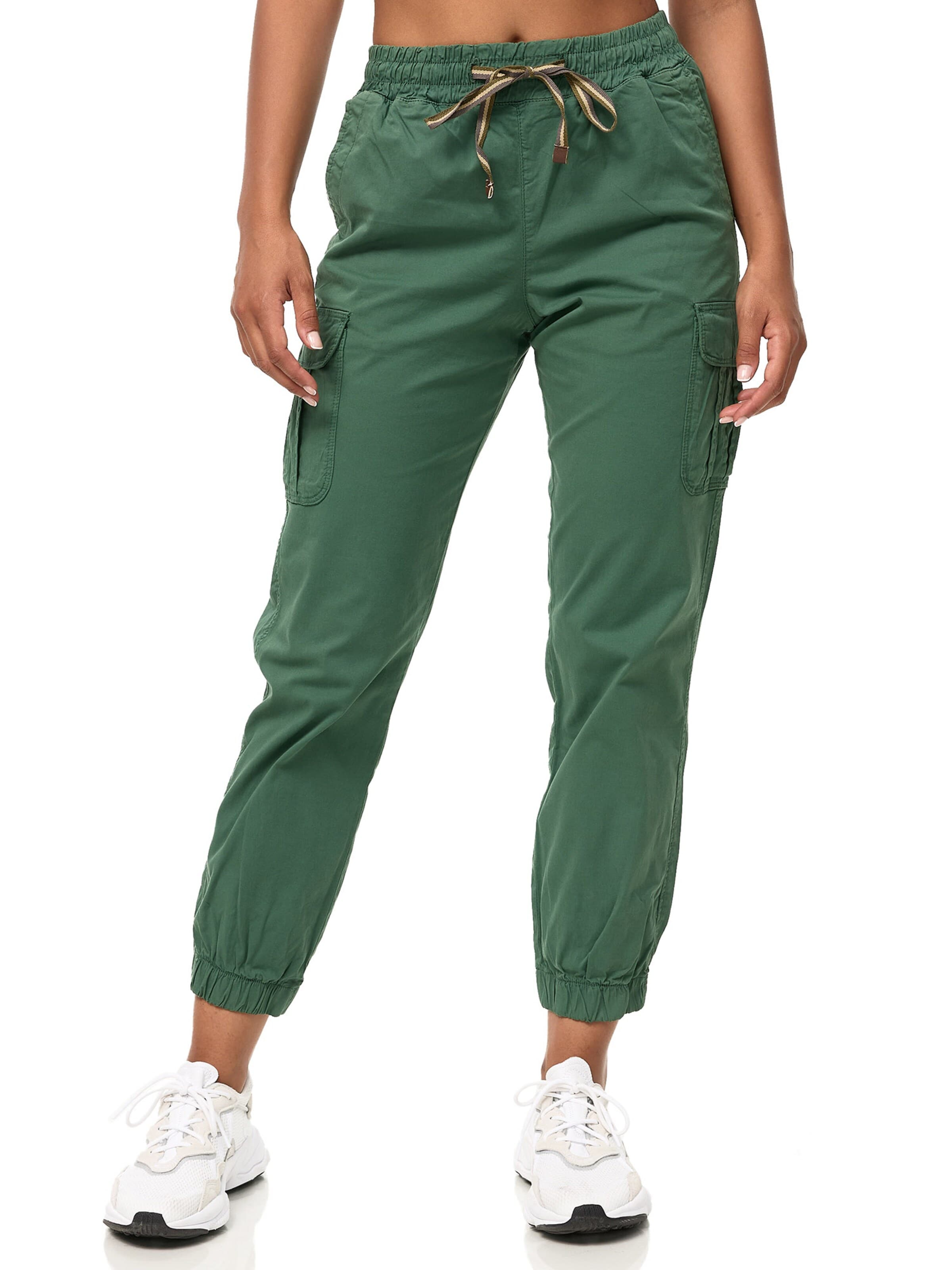 Tazzio Tapered Cargobroek 'F600' in Groen: voorkant