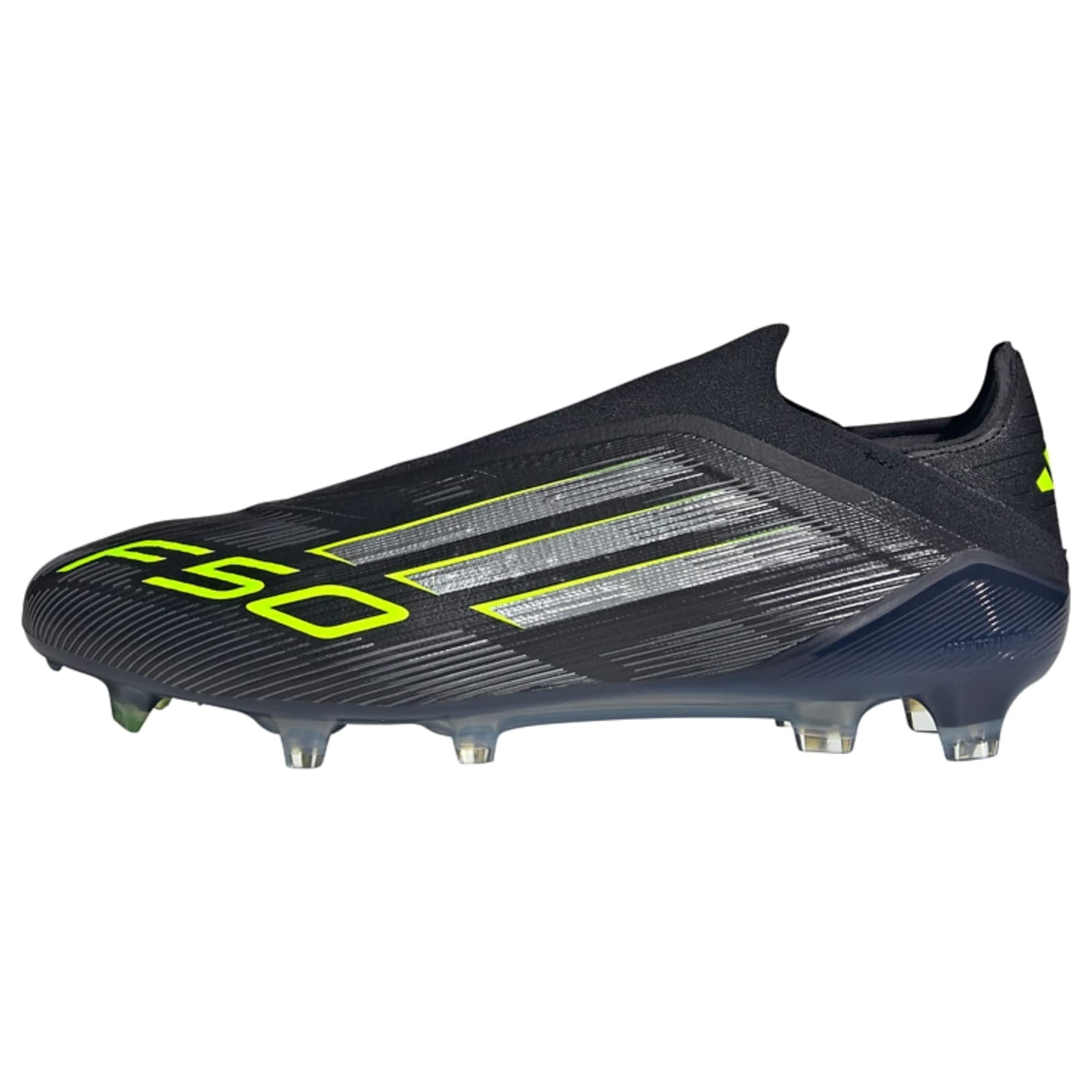 ADIDAS PERFORMANCE Chaussure de foot 'F50 Elite' en marine / jaune fluo / gris argenté / noir, Vue avec produit