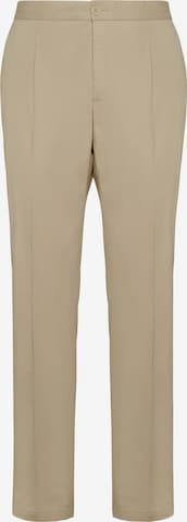 Boggi Milano Slimfit Bandplooibroek 'Pinces' in Beige: voorkant