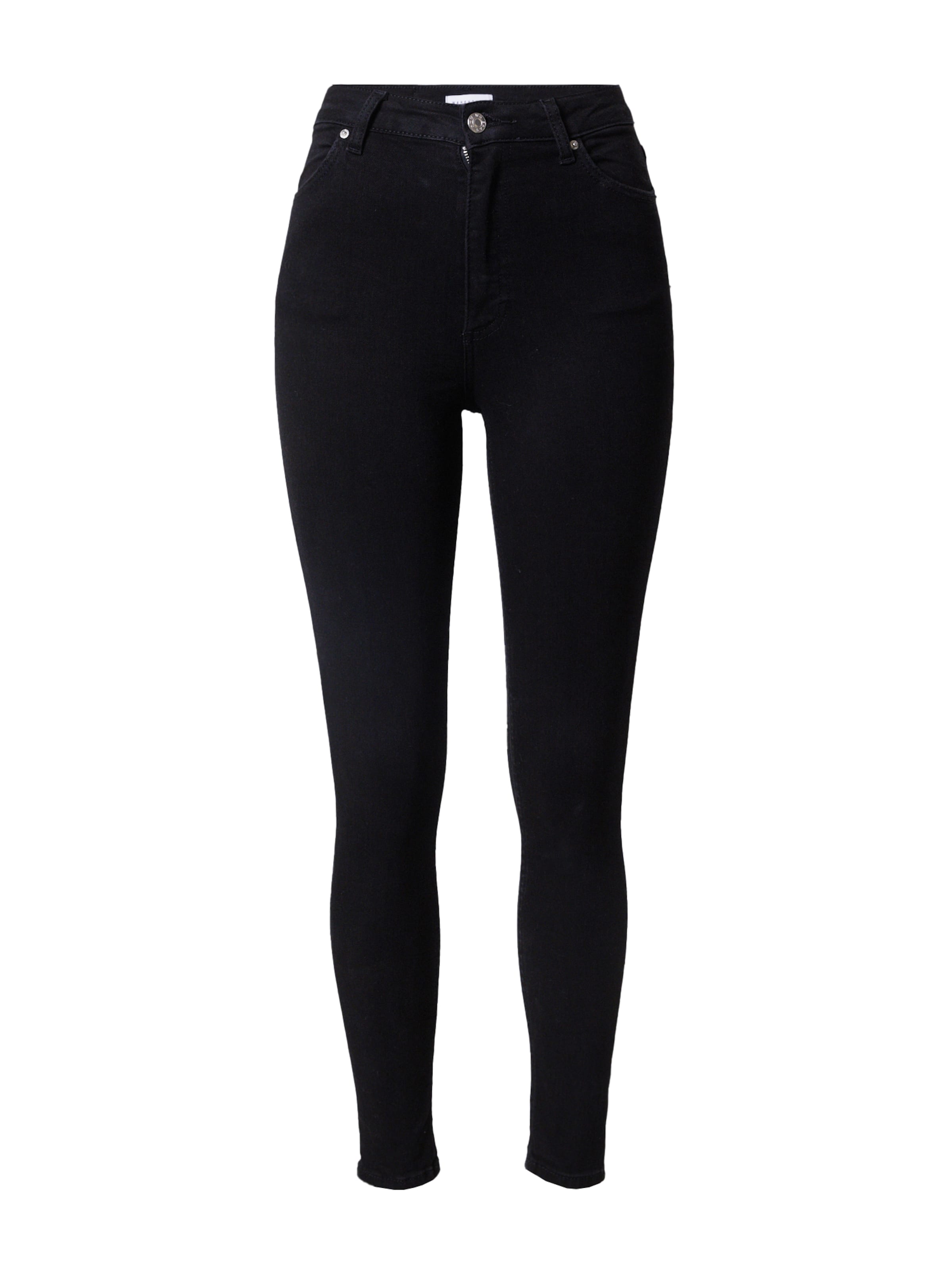 Warehouse Kitsas Teksapüksid, värv must: eest vaates