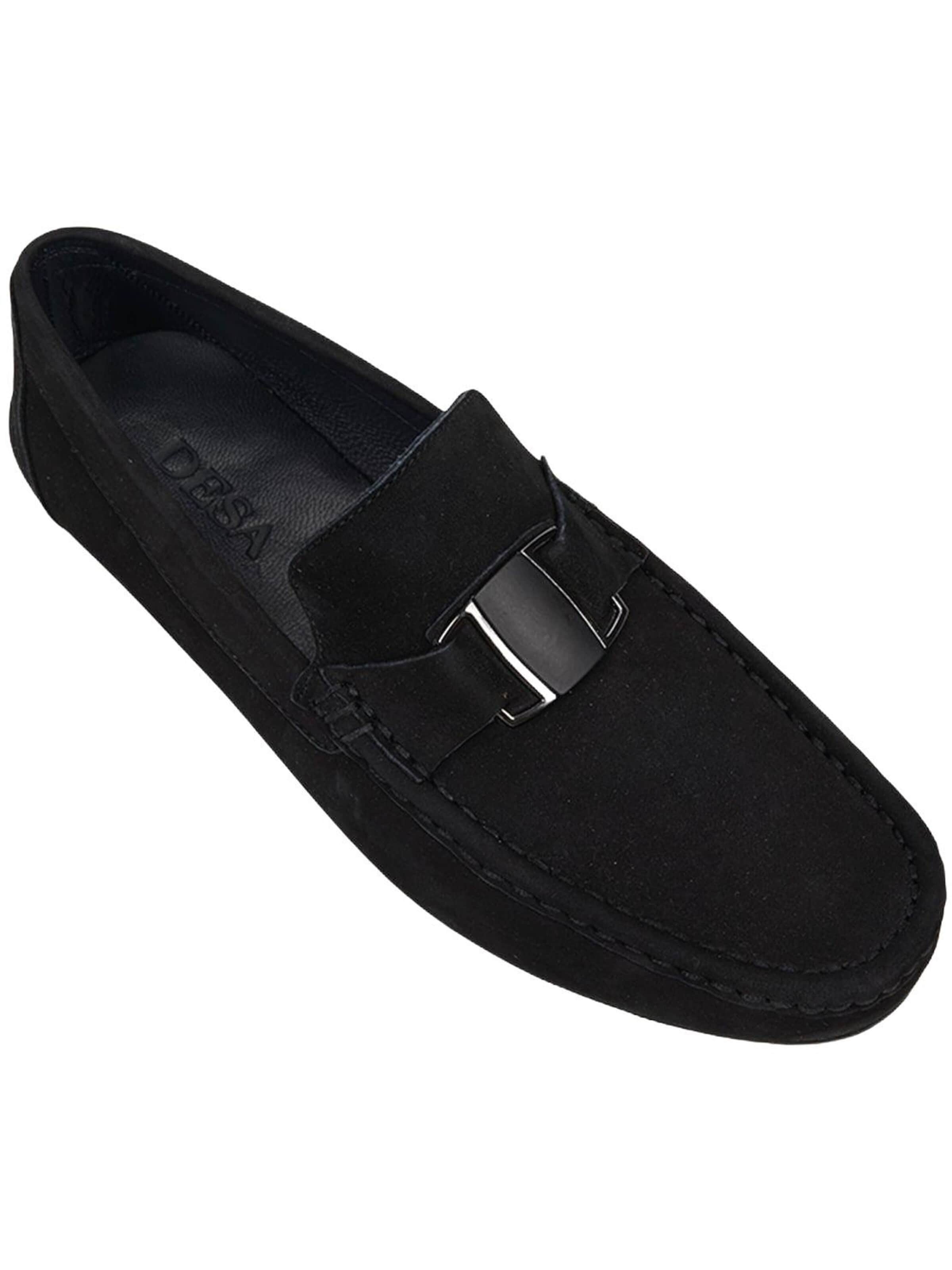 Desa Moccasins 'Slipper' in Black: front
