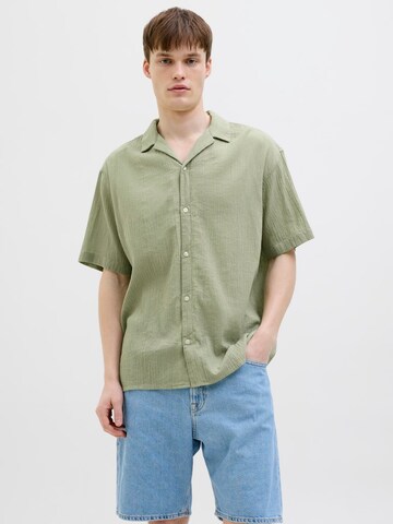 JJ Rebel Comfort fit Overhemd 'JREBMAIMI' in Groen: voorkant