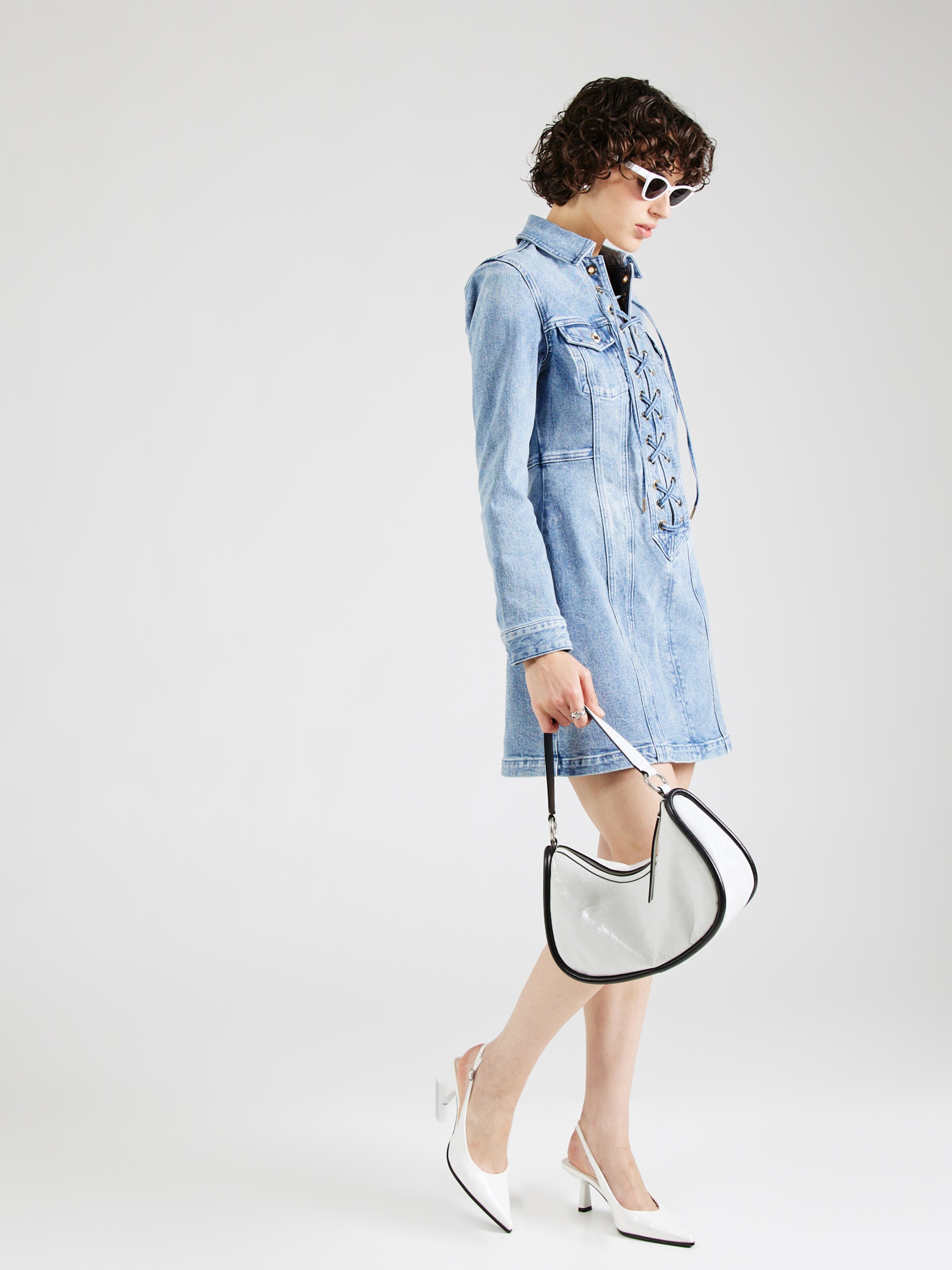 Michael kors denim shirt dress hot sale