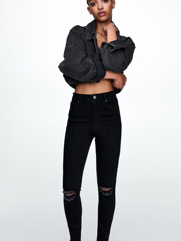 Pull&Bear Skinny Fit Дънки в черно