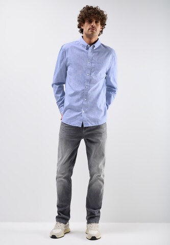 Street One MEN Regular Fit Chambray Hemd in Blau